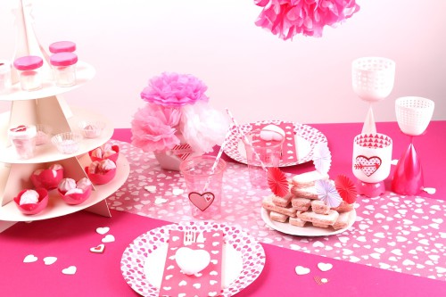 Table rose romantique pour la St Valentin