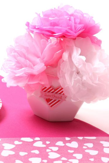 Table rose romantique pour la St Valentin