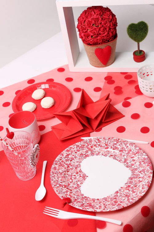 Table rouge passion Saint valentin Mesa bella