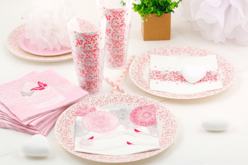 Table rose romantique pour la St Valentin