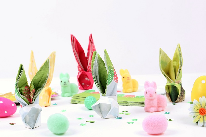 Pliage de serviette lapin pour Pâques