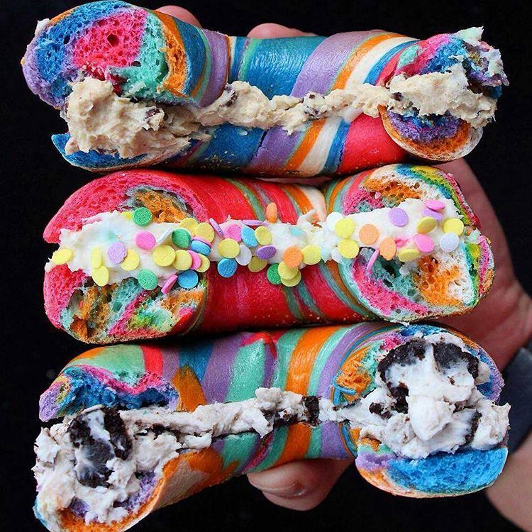 Rainbow Bagel. Crédit photo Instagram : I love pizza