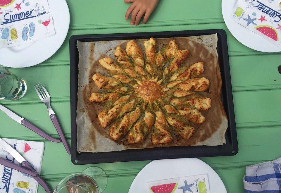 Tarte soleil au pesto