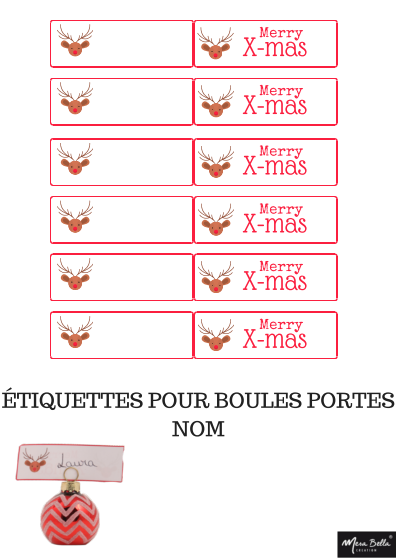 étiquette X-mas à découper 