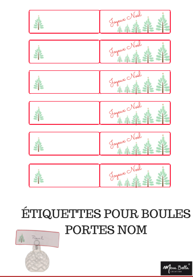 Étiquette Joyeux Noël Mesa Bella 