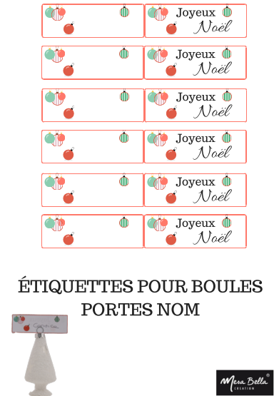 Étiquette boule de Noël 