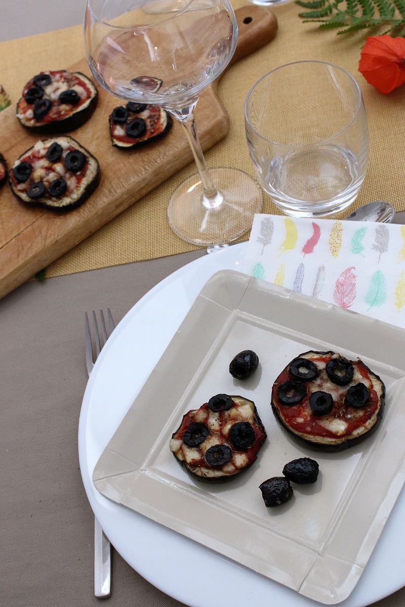 Mini pizza d'aubergines Recette sans gluten 