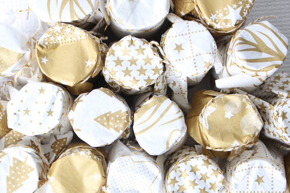 calendrier de l'avent rouleaux de papier toilette et serviettes en papier