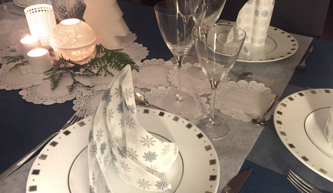 table de noel serviette mesa bella