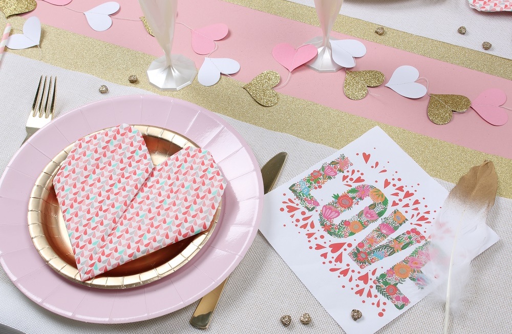 Serviettes saint valentin
