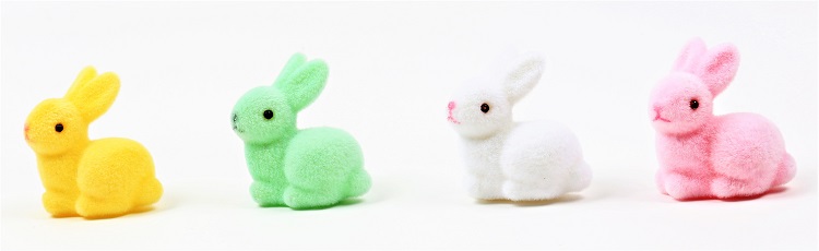 Petits lapins en velours en vente dans les magasins Auchan
