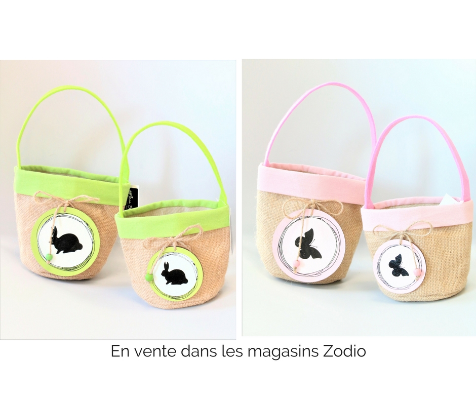 Paniers en jute pour Pâques en vente dans les magasins zodio