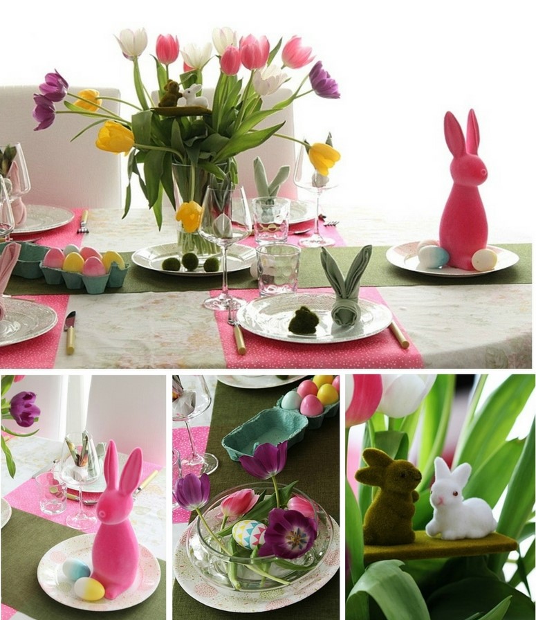 décoration de pâques : une table colorée et printanière