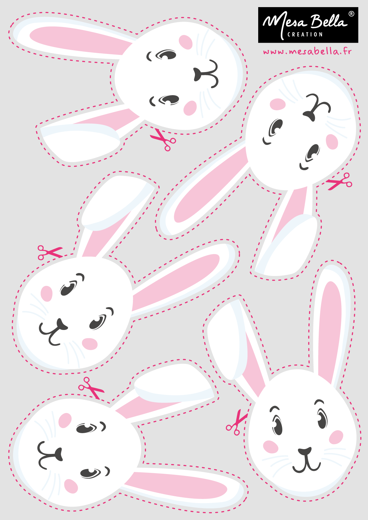 Planche tête Lapin de Pâques