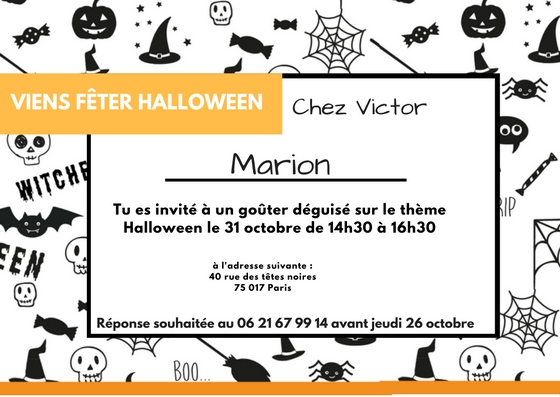 Invitation sorcière Halloween