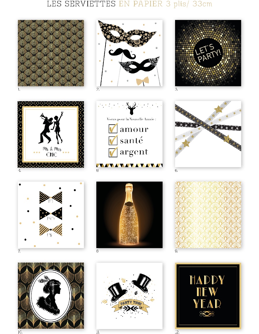 Serviette de table cabaret chic