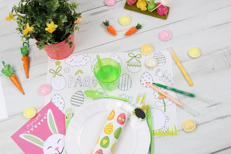 Set de table pour enfant à colorier pour PÂQUES - Mesa Bella 