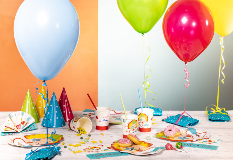 décorations et ballons Cirque Temps Party Tableware tasses, assiettes, serviettes