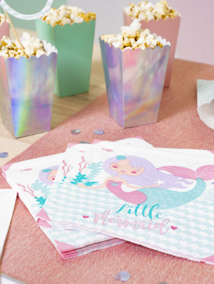 serviette de table en papier thème sirene