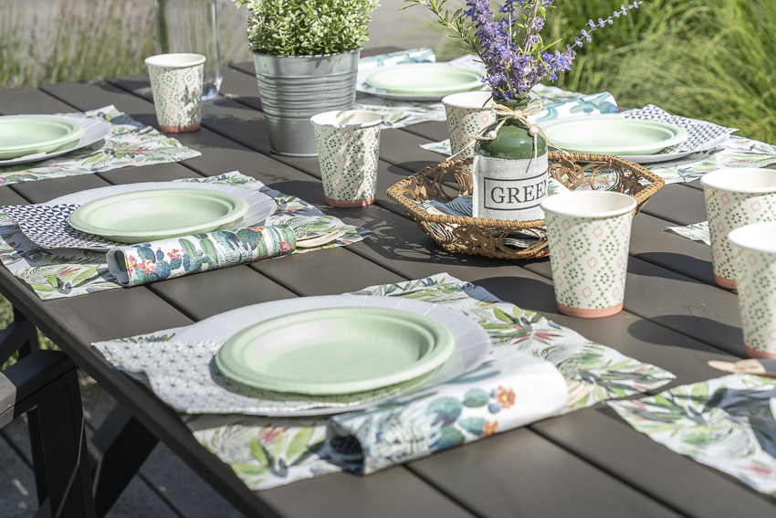 vaisselle theme nature green vert