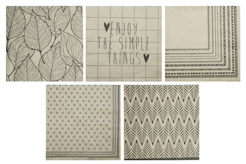 collection serviettes kraft chez Zodio