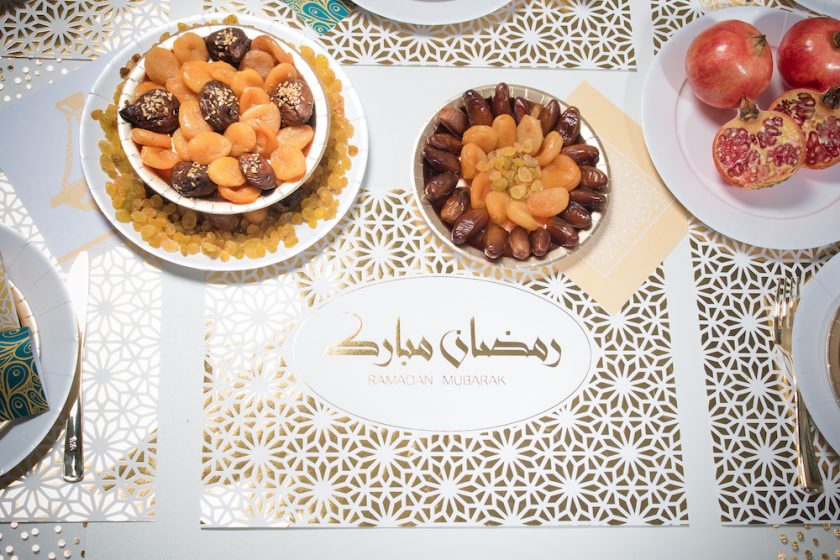 set de table hot stamping or ramadan