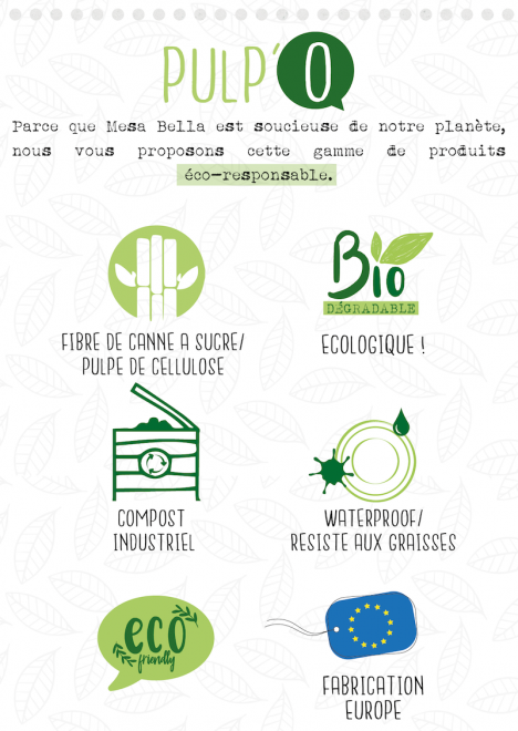 propriétés écologiques des assiettes compostables en pulpe de canne à sucre