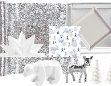 vaisselle jetable argent et blanc
