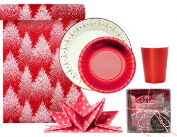 table de Noel rouge authentique