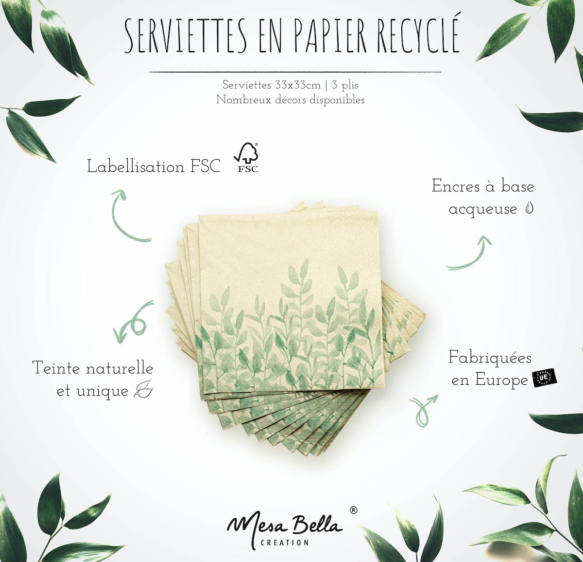 serviette recyclée kraft