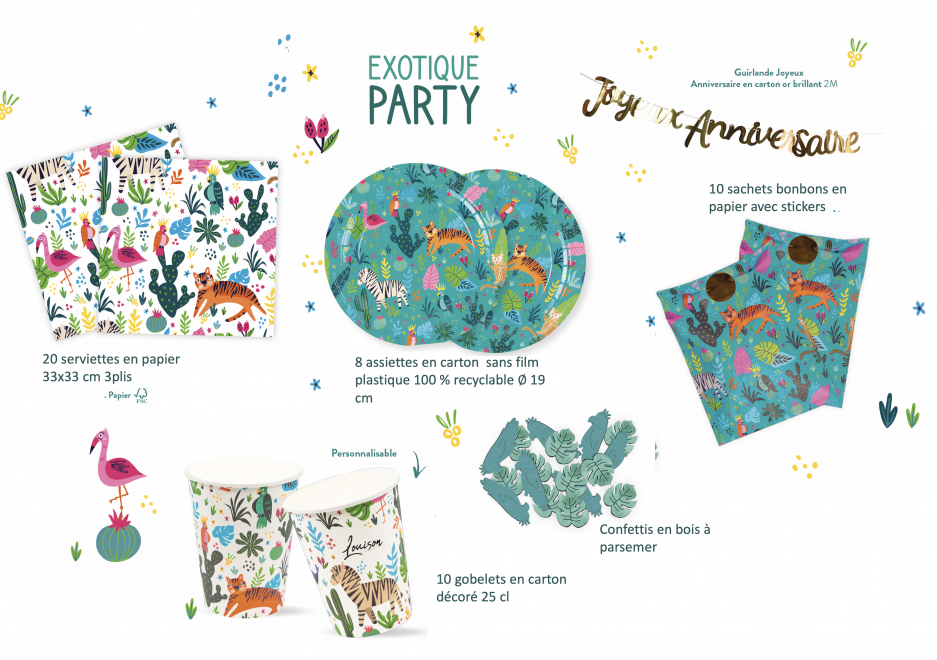 kit anniversaire exotique party