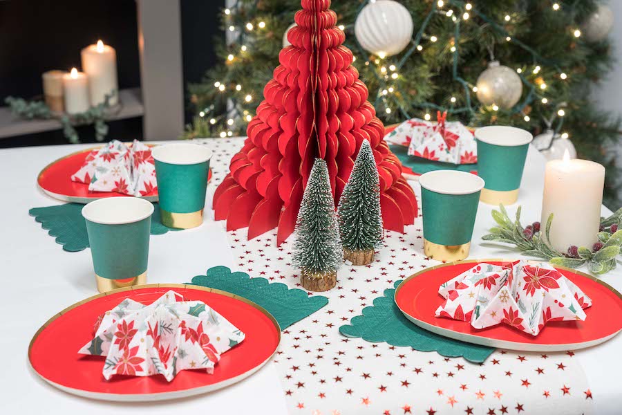 box table de noel rouge