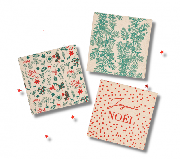 serviette en papier recyclé kraft noël 