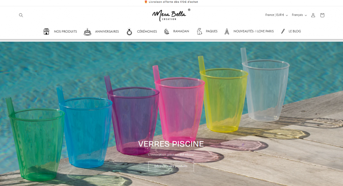 Article de fête et de décoration - boutique en Ligne Mesa Bella
